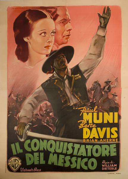 Appraisal: Juarez Il Conquistatore del Messico Warner Bros Italian poster condition