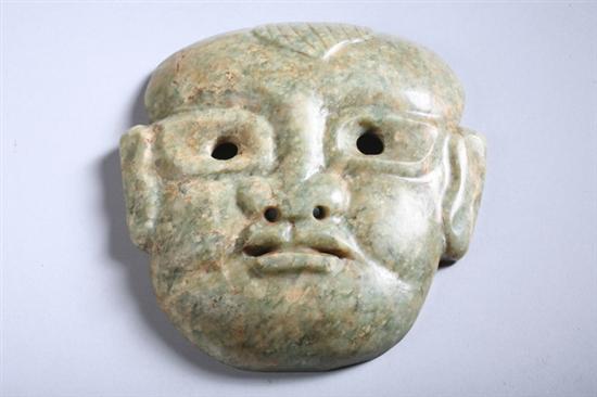 Appraisal: CHINESE CELADON JADE MASK Shang Dynasty - in high