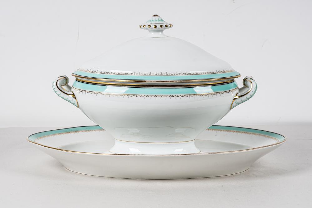 Appraisal: CONTINENTAL PORCELAIN TUREEN UNDERPLATECondition no ladle inches wide Condition