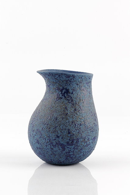 Appraisal: Geoffrey Eastop British - Vesselpulled rim and mottled blue glazepainted