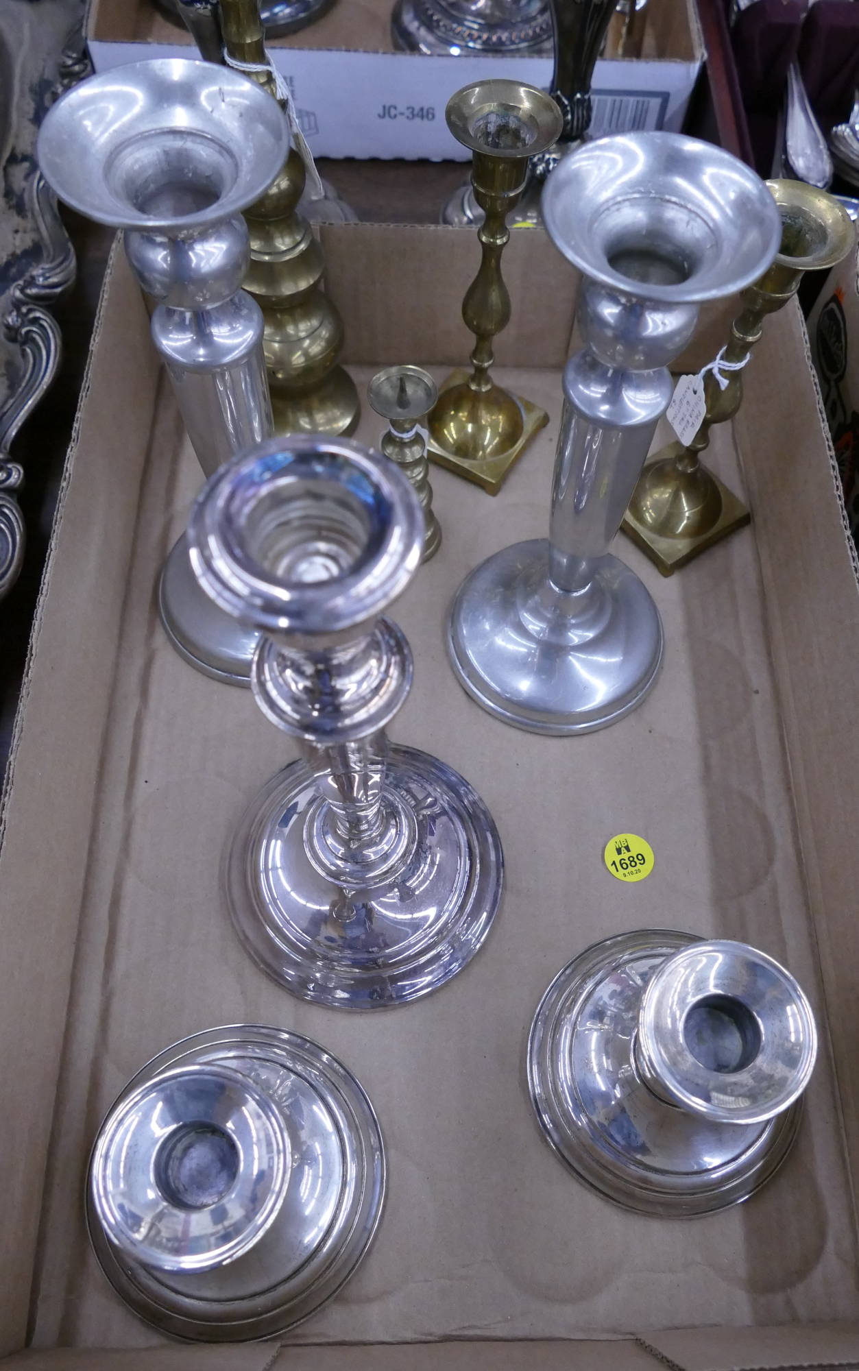 Appraisal: Box Sterling Filled Candlesticks Etc