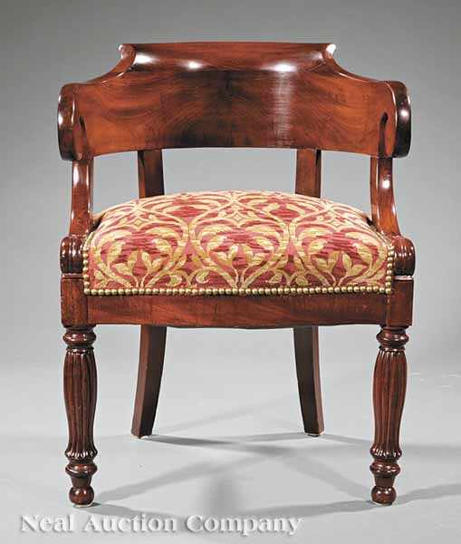 Appraisal: A Louis Philippe Carved Mahogany Fauteuil de Bureau early th