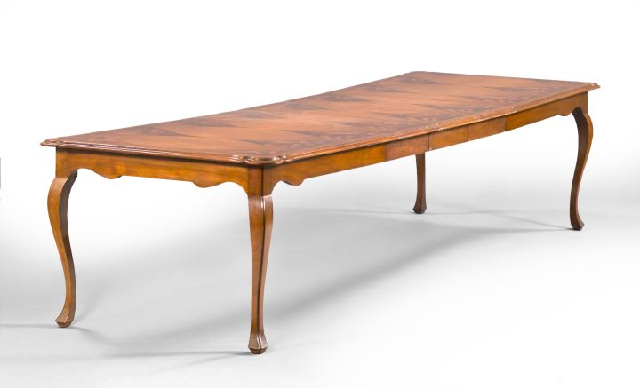 Appraisal: Louis XV-Style Mahogany Dining Table the rectangular top with highly