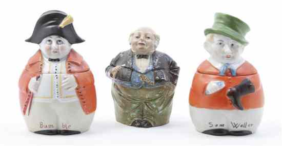 Appraisal: Three Ceramic Full Figure Tobacco Jars comprising Bumbler Sam Weller