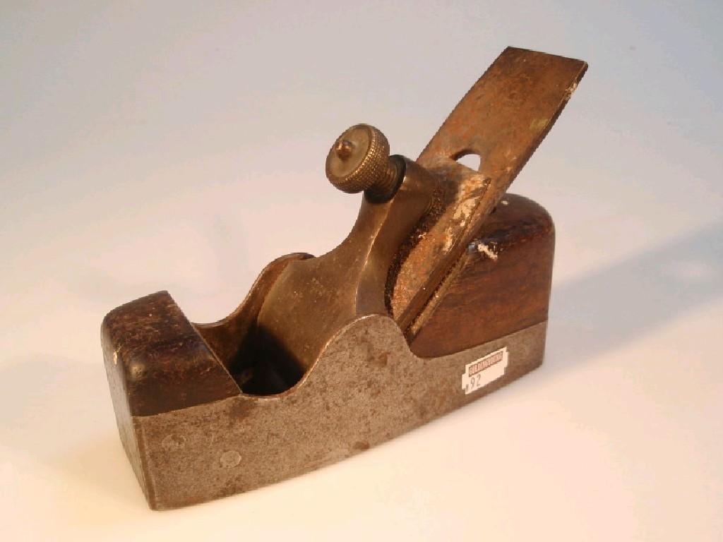 Appraisal: A steel smoothing plane by Spiers of Ayr with rosewood