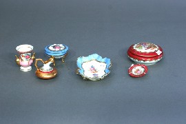 Appraisal: Six Limoges items including a small ewer two pin dishes