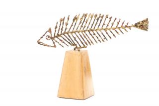 Appraisal: Marcello Fantoni Untitled Fish Steel Marcello Fantoni Italian - Untitled