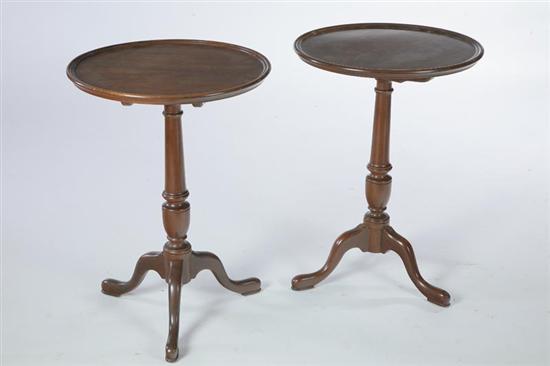 Appraisal: PAIR OF QUEEN ANNE-STYLE CANDLESTANDS Kittinger Company Buffalo New York