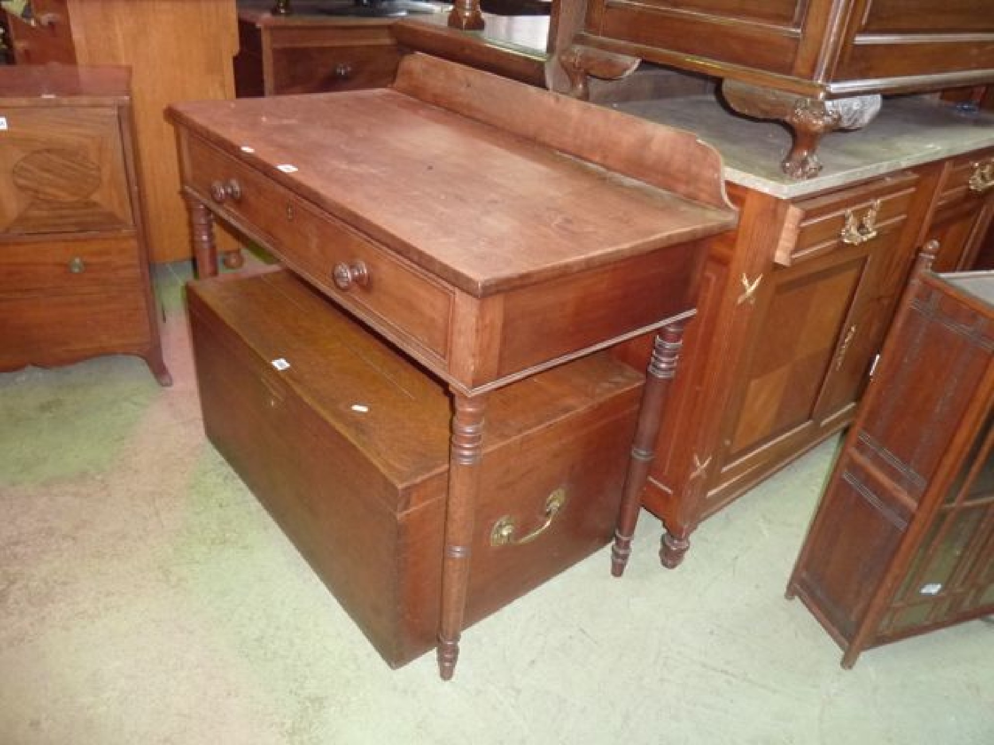 Appraisal: A th century mahogany side table of rectangular form with