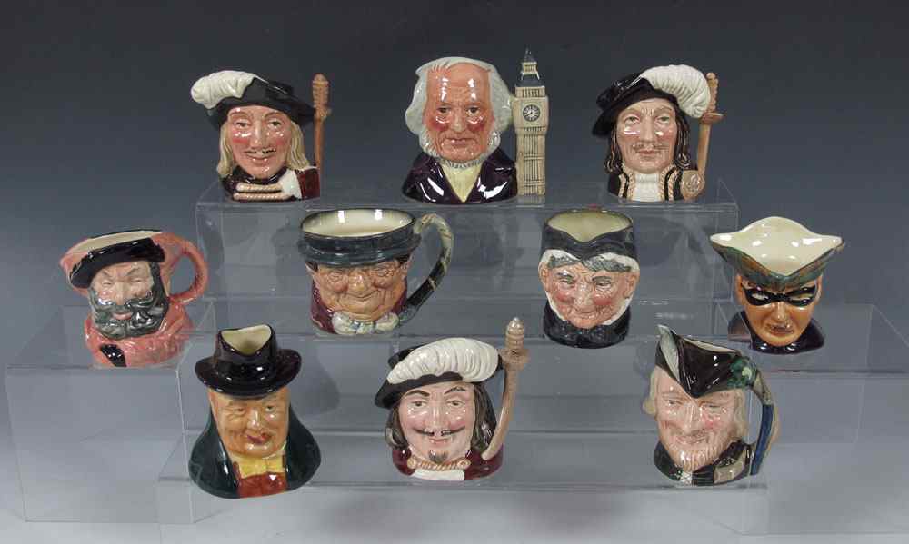 Appraisal: ROYAL DOULTON MEDIUM CHARACTER JUGS ''Aramis'' D small scrap to