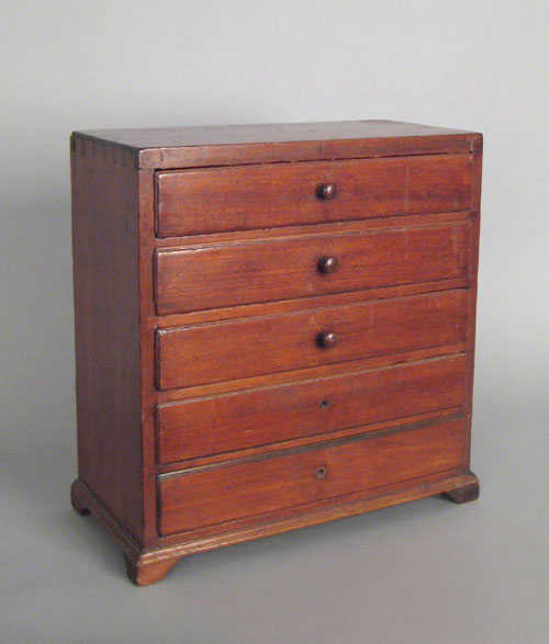 Appraisal: Pennsylvania mahogany specimen chest early th c with five drawers