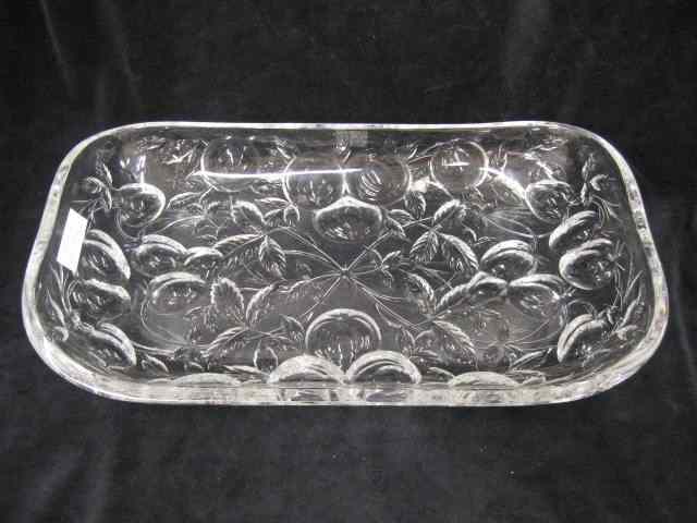 Appraisal: Cut Glass Ice Cream Tray three fruit superb deep cut