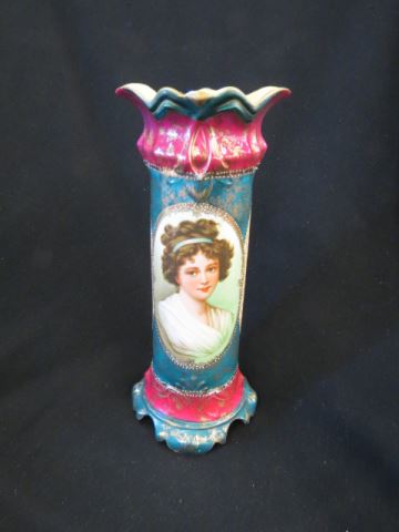 Appraisal: R S Prussia Porcelain Portrait Vase young maiden Royal Vienna