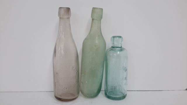 Appraisal: Antique c Blob Top Glass Bottles Produced in the late