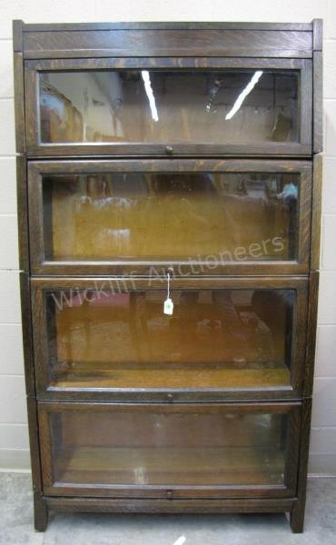 Appraisal: An antique Barrister's bookcase -section glass doors good condition x