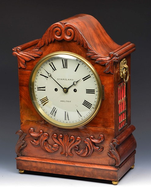 Appraisal: A VICTORIAN MAHOGANY BRACKET OR TABLE CLOCK the circular white