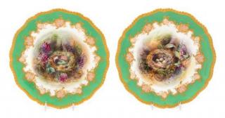 Appraisal: A Pair of Royal Worcester Porcelain Plates Diameter inches A