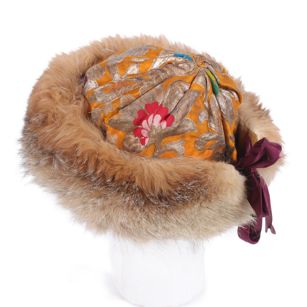 Appraisal: DO KHAM PHELGYE ORIGINAL TRADITIONAL TIBETAN HAT WITH BROWN FOX