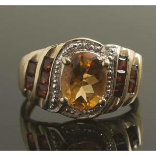 Appraisal: Citrine Diamond Garnet k Gold Ring Ladies citrine k yellow