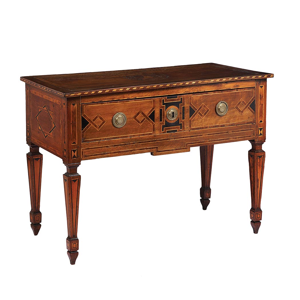 Appraisal: Northern Italian Neoclassical Part Ebonized Walnut and Parquetry Commode Circa