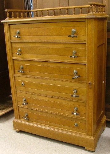 Appraisal: VICTORIAN WALNUT AND ASH LOCK-BAR CHEST Eastlake design American c