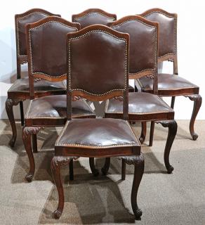 Appraisal: lot of Henry II style dining chairs lot of Henry