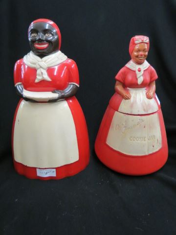 Appraisal: Vintage Black Americana Cookie Jars hard plastic Aunt Jemima server