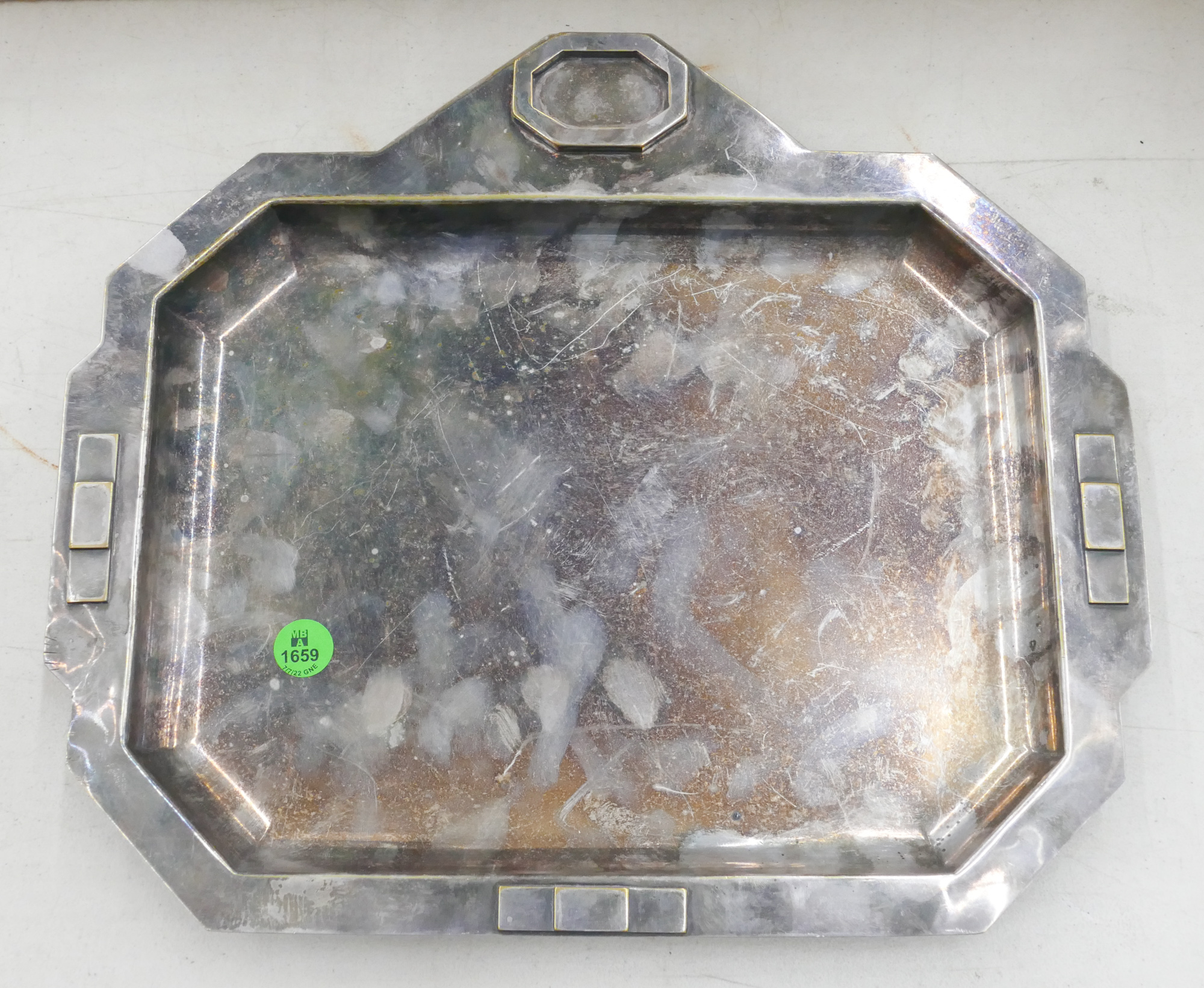 Appraisal: Art Deco Silverplate Dresser Tray ''