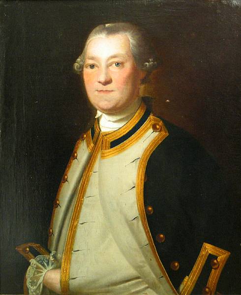 Appraisal: British School A portrait of a military officer half-length oil