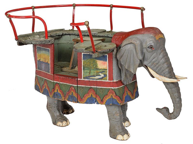 Appraisal: Friedrich Heyn Attributed Elephant Carousel Ride German early th century