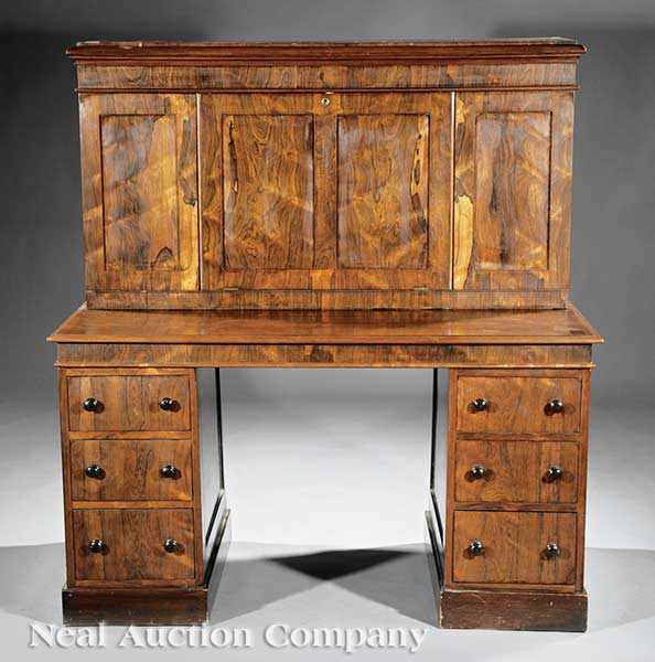 Appraisal: A William IV Rosewood Pedestal Desk th c the superstructure