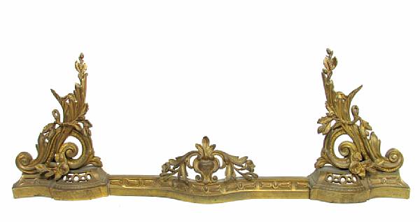 Appraisal: A pair of Louis XV style bronze chenets height in