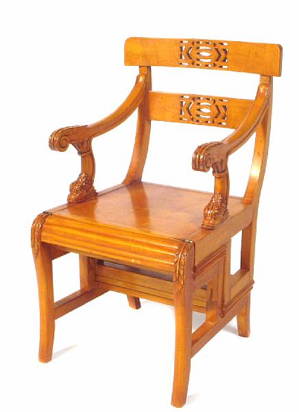 Appraisal: A Metamorphic library chair height in width depth in