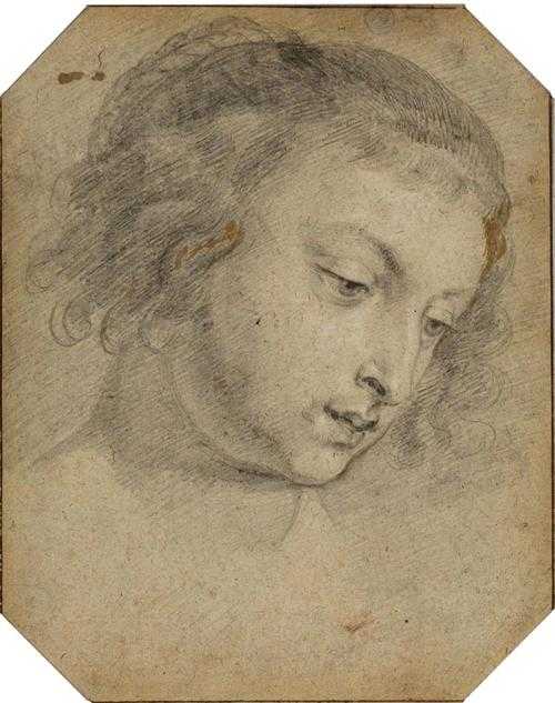 Appraisal: FLEMISH TH CENTURY Portrait of a young woman Graphite with