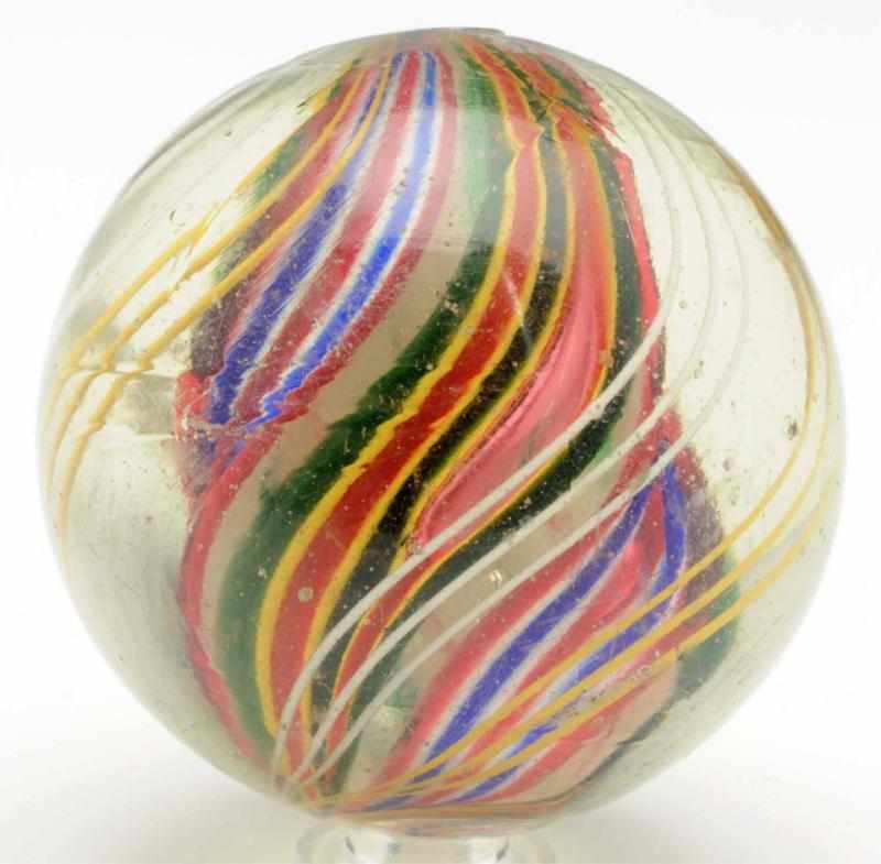 Appraisal: Large Divided Core Swirl Marble Divided core consists of fat