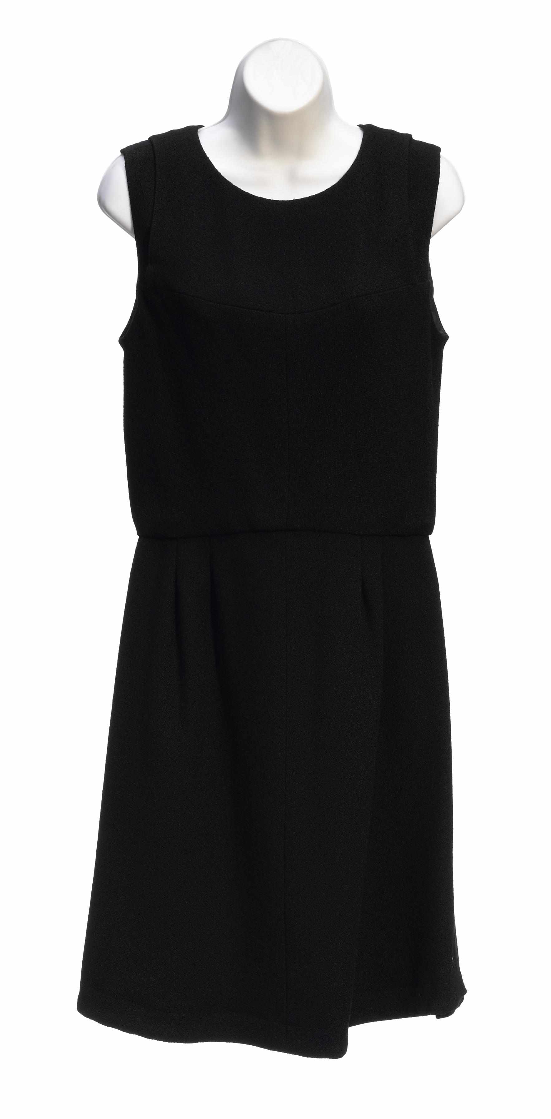 Appraisal: A Chanel sleeveless black wool dress size