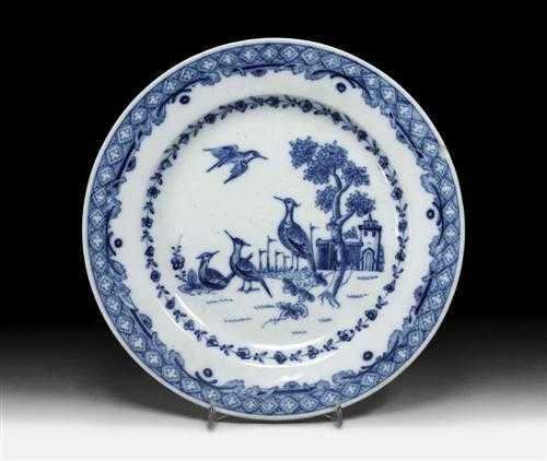 Appraisal: PLATE DECORATED WITH CRANES F rstenberg circa Painted by Johann