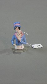 Appraisal: A German porcelain Art Deco half doll with slightly turned