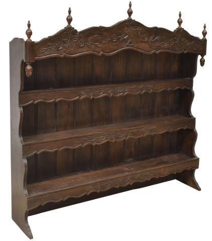 Appraisal: French Provincial style shelf late th c turned finials floral