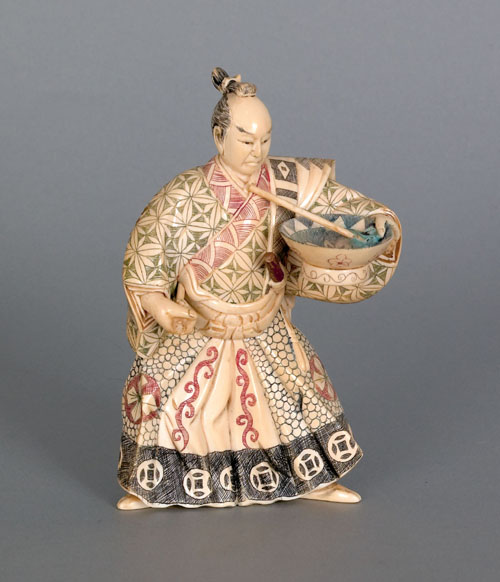 Appraisal: Shibayama carved ivory figure of a samurai late th c