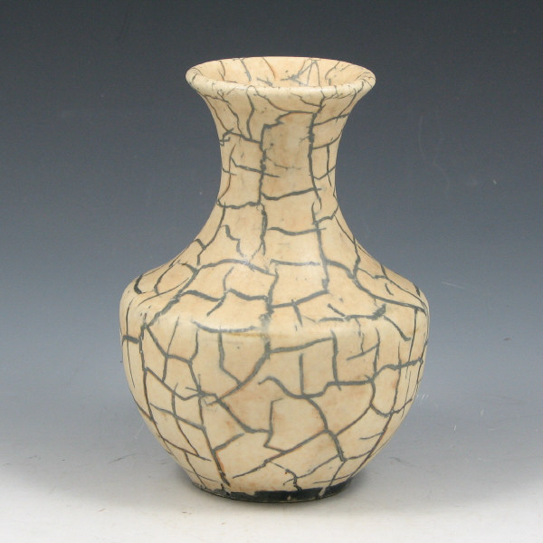 Appraisal: Camark Ivory Crackle Matte vase Marked with gold Camark stamp