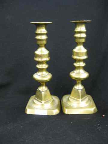 Appraisal: Pair of Victorian Brass Candlesticks ''