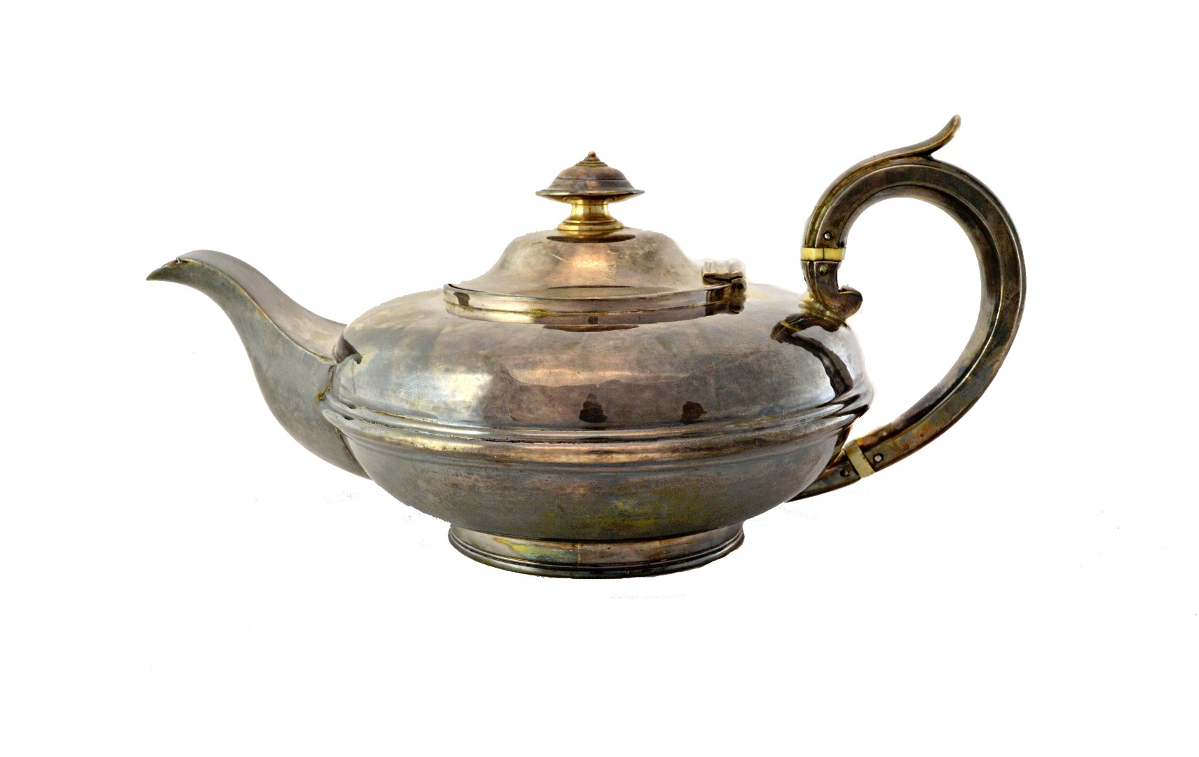 Appraisal: A William IV silver teapot of squat circular form on