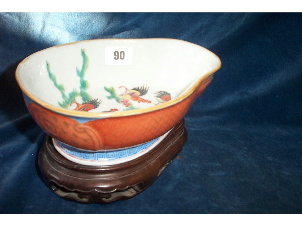 Appraisal: A late th century oriental pear shaped bowl with painted