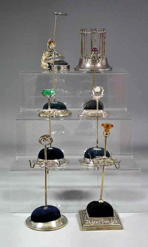 Appraisal: An early th Century silvery metal hat pin holder with