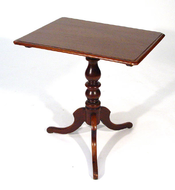 Appraisal: Victorian snap top table with a rectangular top supported on