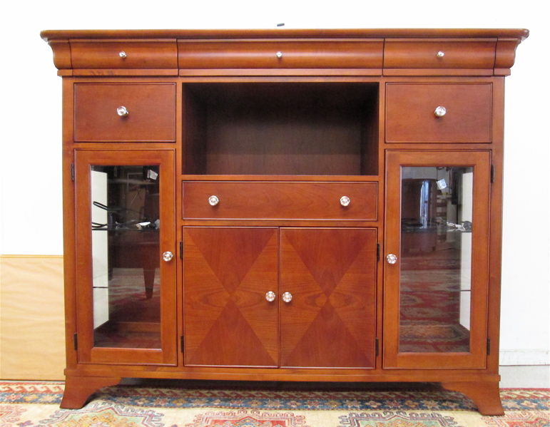 Appraisal: CHERRY WOOD CHINA BUFFET Liz Claiborne Home Collection North Shore