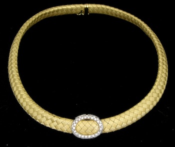 Appraisal: Elegant k Gold and Diamond Italian Collar Necklace k yellow