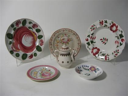 Appraisal: Five Staffordshire dishes and a teapot early th century Dishes