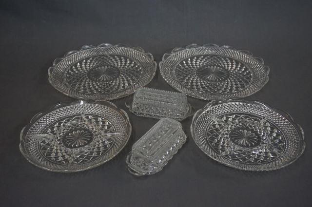 Appraisal: Wexford Pattern Glass Serving Platters Plates Produced by Anchor Hocking